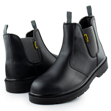 Black Hammer - 1600 Men's Safety Chelsea Boots Leather Steel Toe Cap