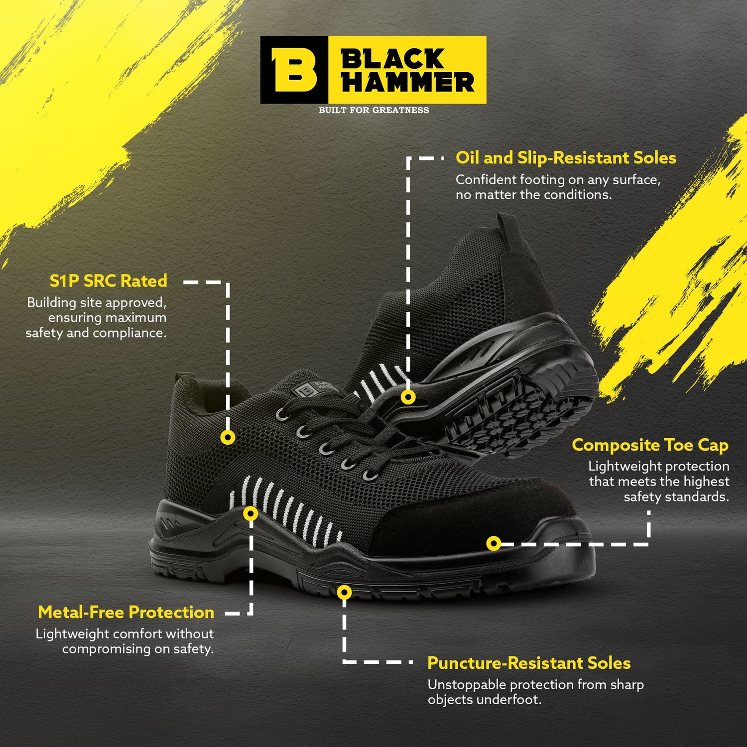 Black Hammer - 2222 Hiker Men's Safety Trainers