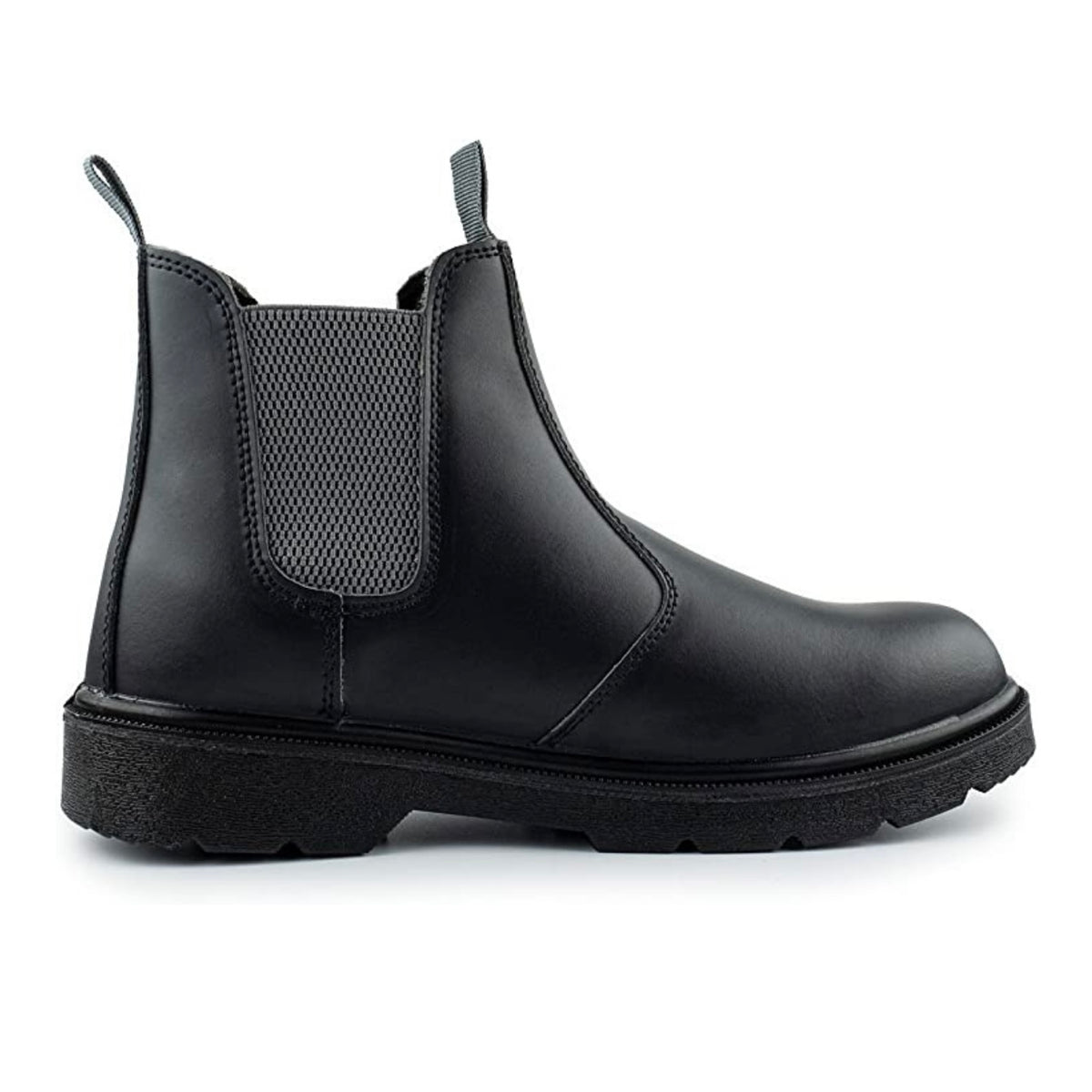 Mens Safety Slip On Chelsea Boots Steel Toe Cap Black Hammer