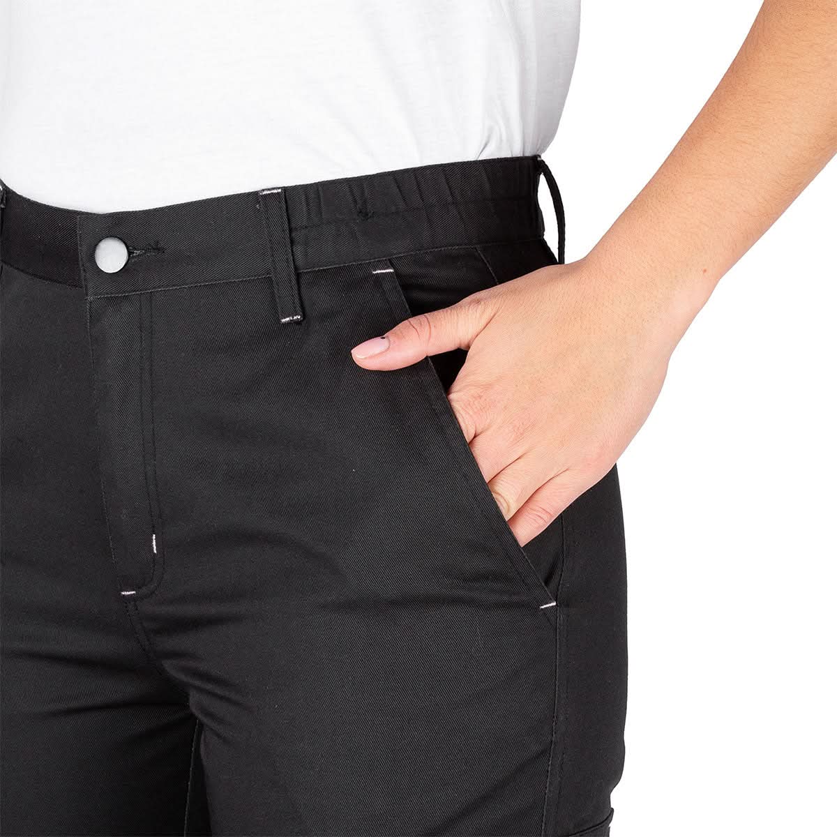 Multi Pockets Elastic Waist Trouser