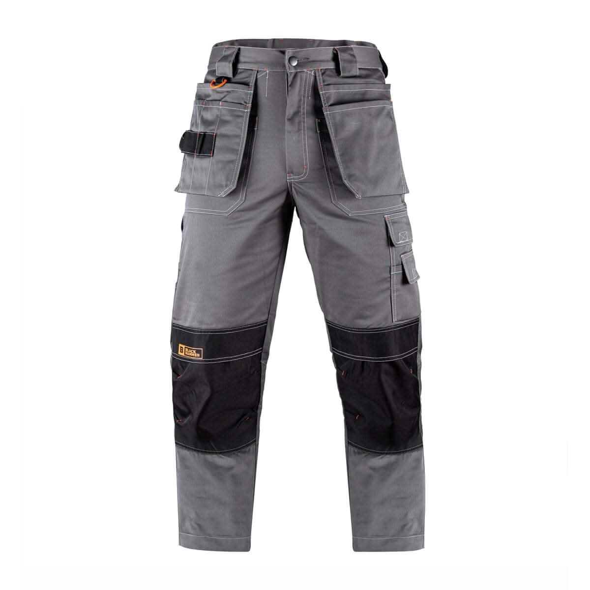 Black Hammer Mens Work Trousers Multi Pockets Cargo Heavy Duty Triple Stitched Reinforcing Stress Points Pants and Knee Pad Pockets Godzilla Workwear Trade Trousers - Black Hammer