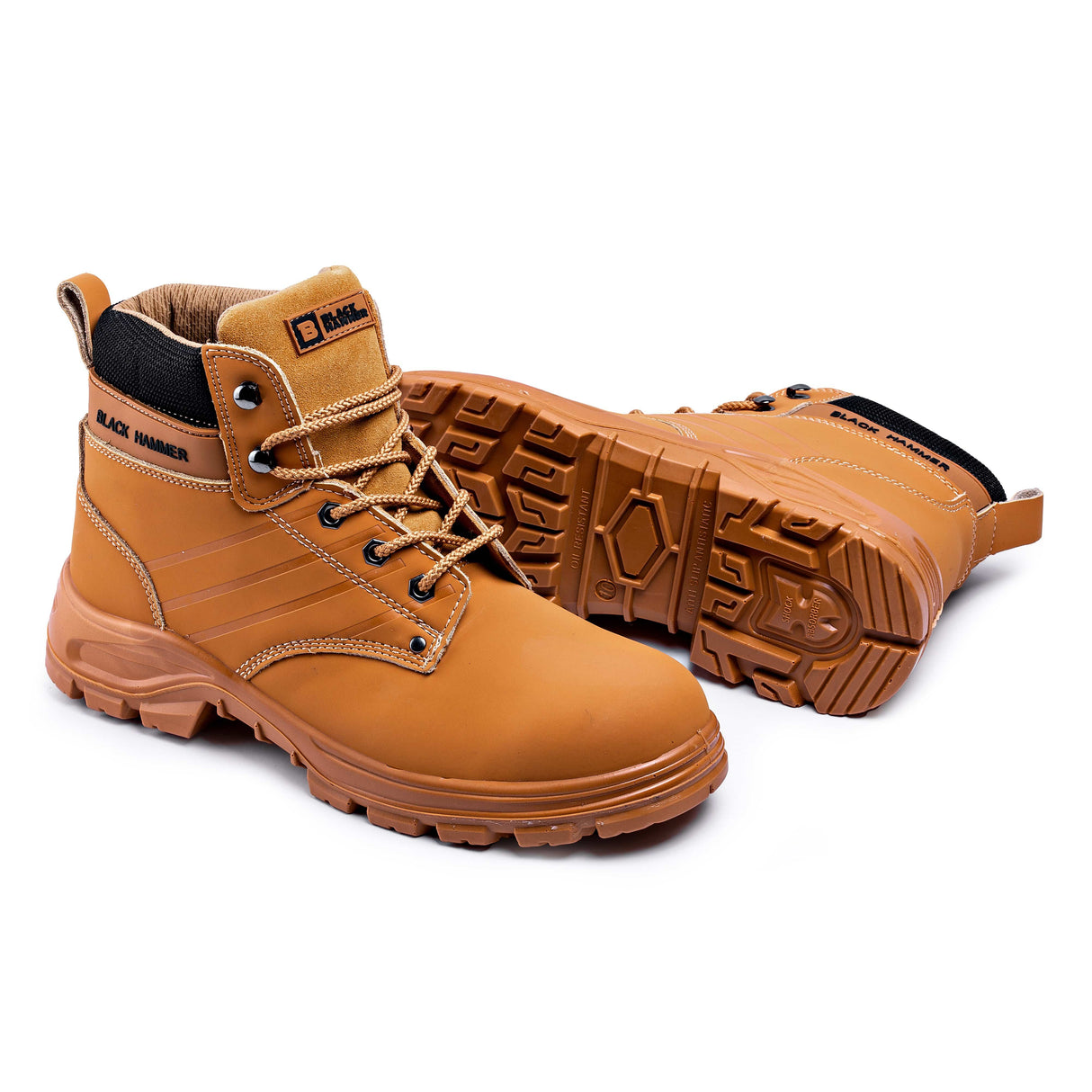 Black Hammer - 6007 Men's Tan Brown Steel Toe Cap Work Boots
