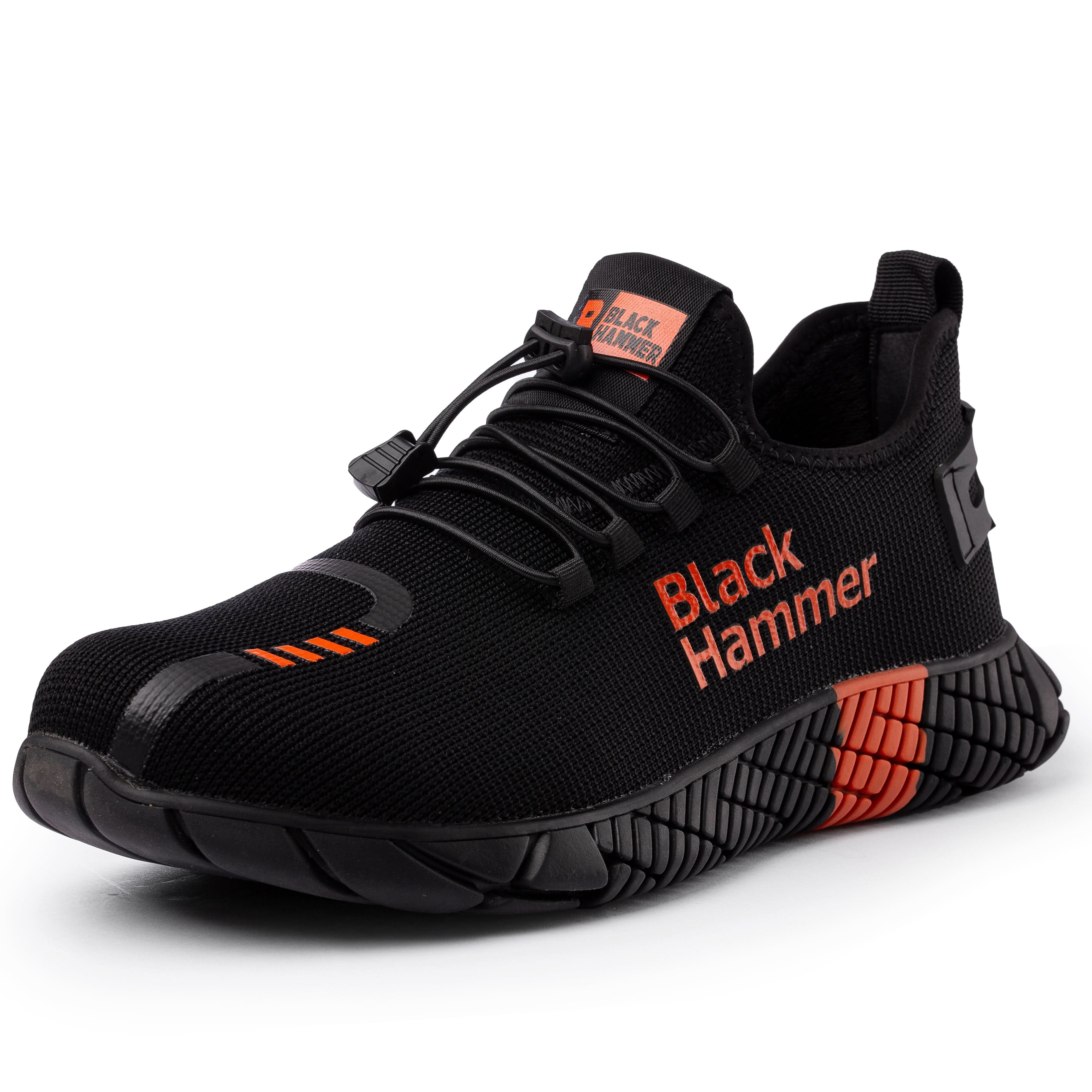 Black Hammer Men's Safety Trainers | Waterproof Composite Toe Cap & Kevlar Midsole | Metal Free Work Shoes S3 SRC Rated For Airports & Construction