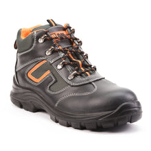 Load image into Gallery viewer, Mens Leather Safety Boots S3 SRC Steel Toe Cap Work Shoes Ankle Leather Wide Fit 6652 - Black Hammer
