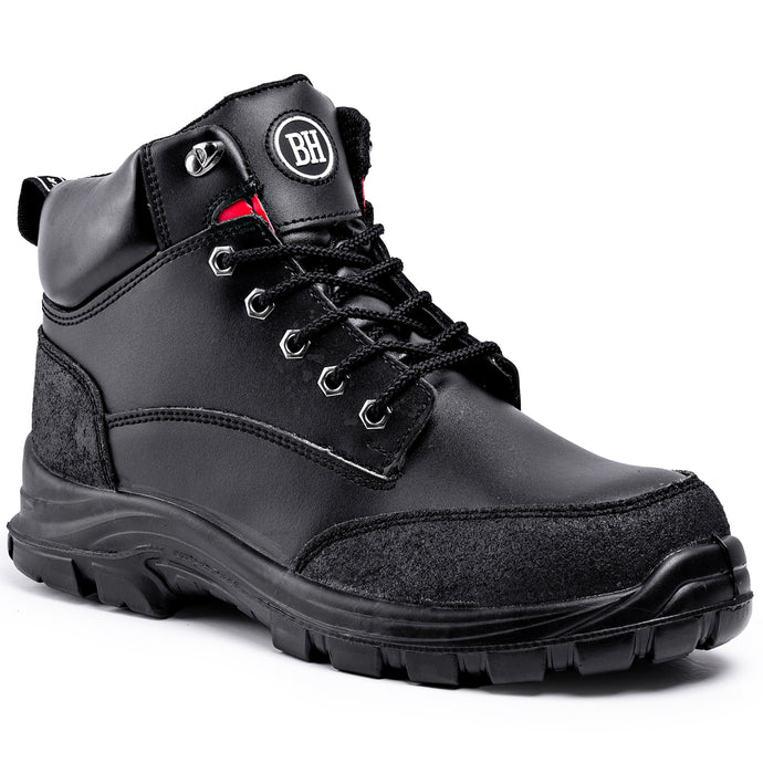 Black Hammer Mens Safety Boots Steel Toe Cap S3 SRC Work Shoes Ankle Leather 7700