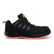 Load image into Gallery viewer, Black Hammer Lightweight Safety Trainers Womens Composite Toe Cap with Midsole Protection Metal Free Non Slip Breathable S1P SRC Work Shoes 9006
