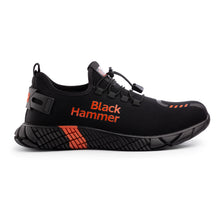 Load image into Gallery viewer, Black and orange safety trainers
