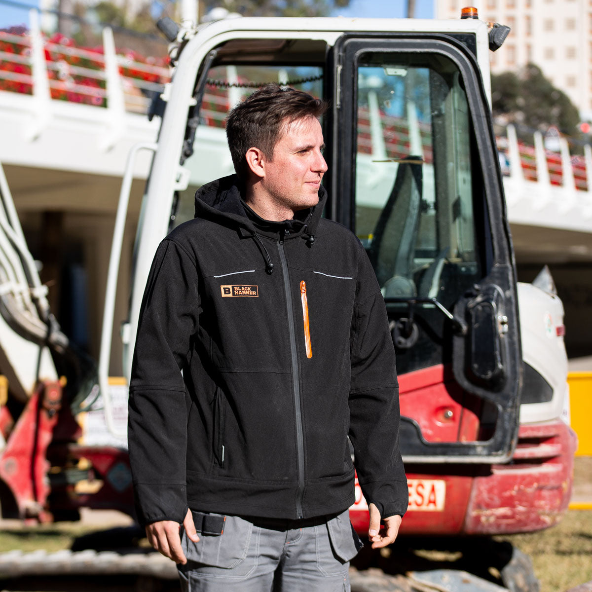 Shell Work Clothes Black Hammer Soft Shell Work Jacket for Men Workwear Ideal for Traders