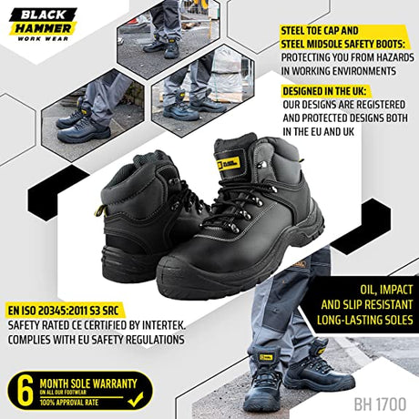 1700 Mens S3 SRC Safety Boots with Ankle Support