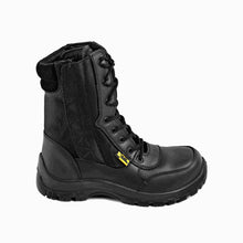 Load image into Gallery viewer, Mens Leather Safety Composite Toe Cap Boot S2 SRC Waterproof Military Army Desert Combat Walking Safety Zip Up Work High Ankle 9999 - Black Hammer
