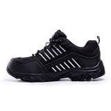 Men's safety trainers side details - durable materials and robust stitching