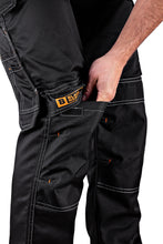 Load image into Gallery viewer, heavy duty triple stitched and knee pad pockets trousers black
