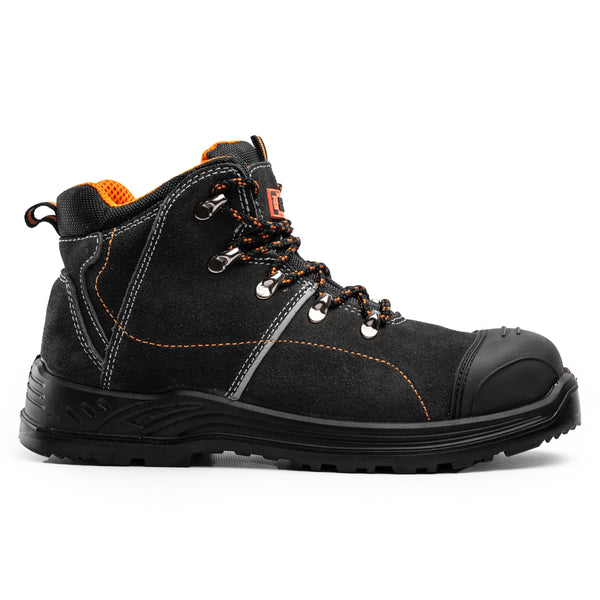 Mens Safety Boots Work Shoes Suede Steel Toe Cap Black Hammer
