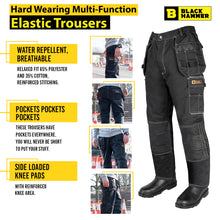 Load image into Gallery viewer, Mens Elasticated Work Trousers | Multipockets Durable Workwear Sublime
