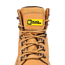Load image into Gallery viewer, Men&#39;s Safety Leather Boots S3 SRC Steel Toe Cap Work Shoes Ankle Leather Tan 2007 Black Hammer
