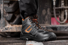 Load image into Gallery viewer, Mens Leather Safety Boots S3 SRC Steel Toe Cap Work Shoes Ankle Leather Wide Fit 6652
