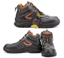 Load image into Gallery viewer, Mens Leather Safety Boots S3 SRC Steel Toe Cap Work Shoes Ankle Leather Wide Fit 6652
