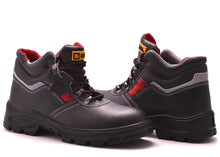 Load image into Gallery viewer, Mens Safety Boots S3 SRC Steel Toe Cap with Steel Mid Sole Protection Leather 5993 Black Hammer
