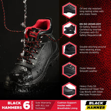 Load image into Gallery viewer, Mens Waterproof Safety Boots With Steel Midsole Wide Fit | Steel Toe Cap Work Shoes 7777

