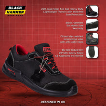 Load image into Gallery viewer, Safety Steel Toe Cap Trainers with Steel Midsole Shoe | Black Hammer Safety Shoes 4482
