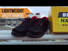 Load and play video in Gallery viewer, Safety Steel Toe Cap Trainers with Steel Midsole Shoe | Black Hammer Safety Shoes 4482
